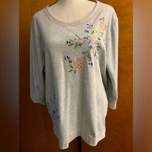 Alfred Dunner Embroidered Knit Top